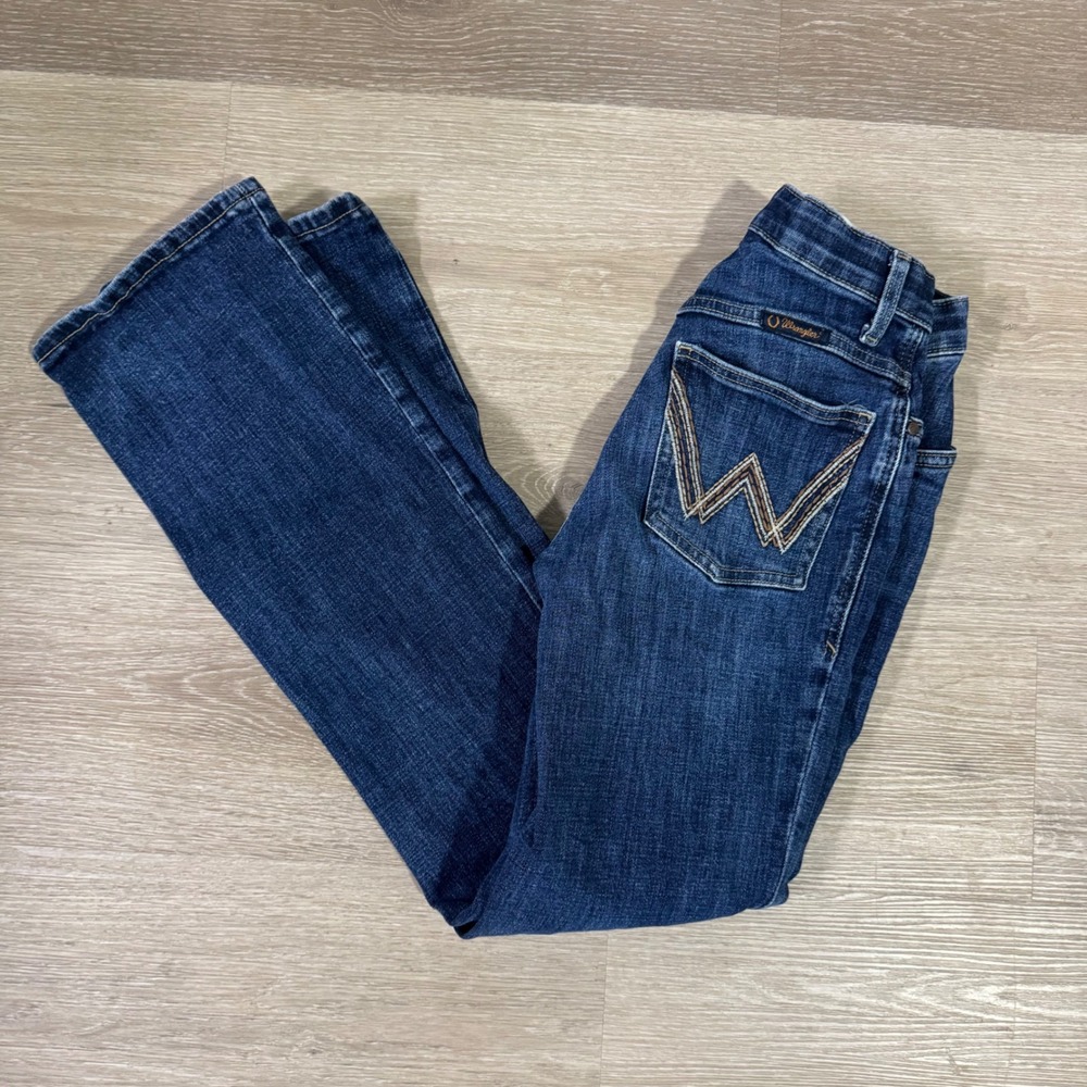 Wrangler Willow Ultimate Riding Jeans Womens 27x32 Blue Bootcut Denim 112367763